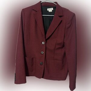 Michael Kors Women's Red and Black Houndstooth Blazer